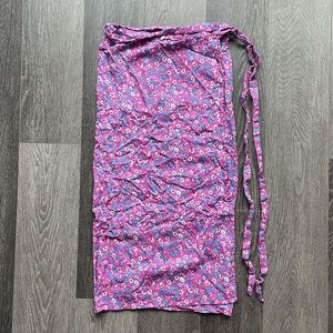 J. Crew Pink Floral Swim Sarong